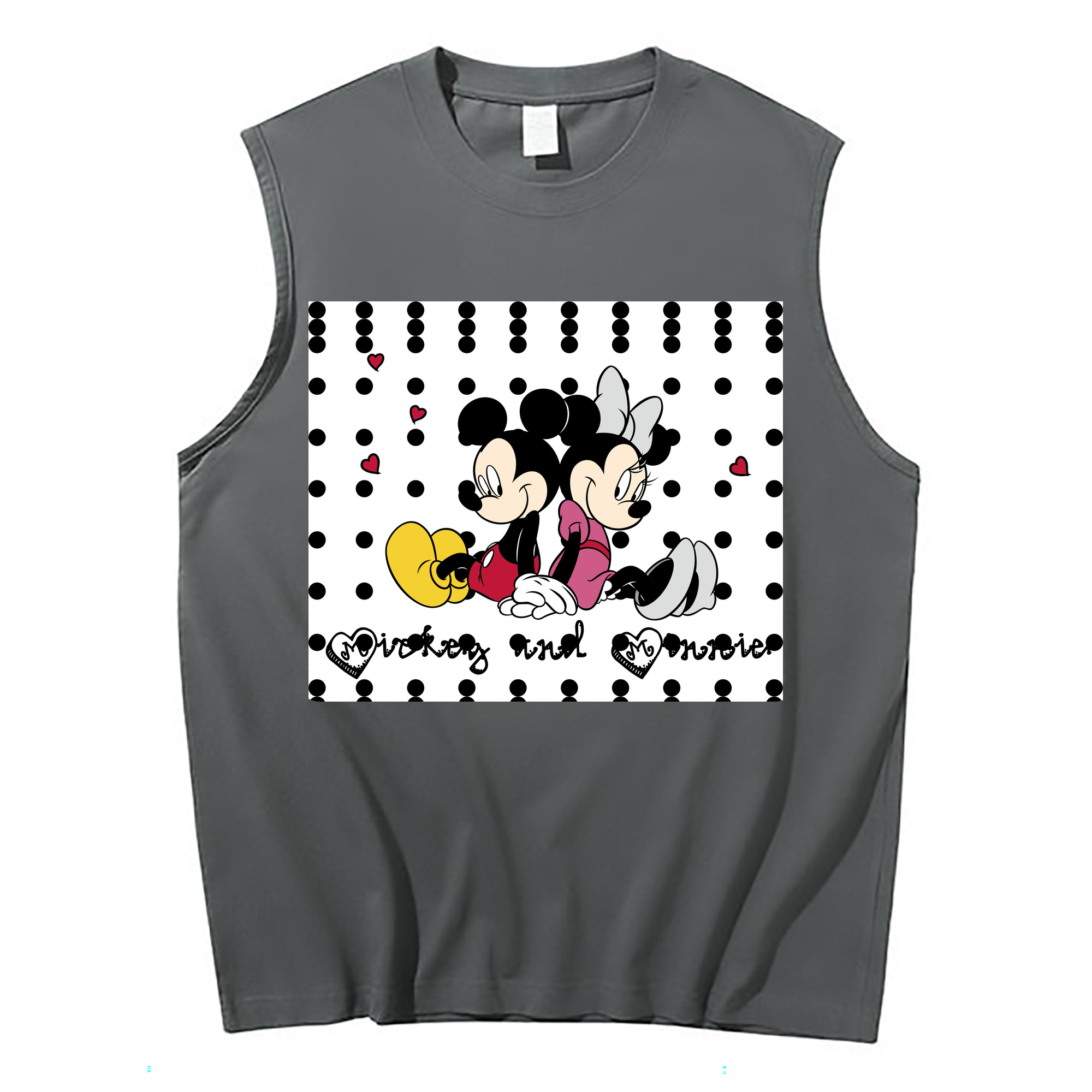 ミッキーマウス Mickey Mouse コットン100％タンクトップ（フロントプリント）